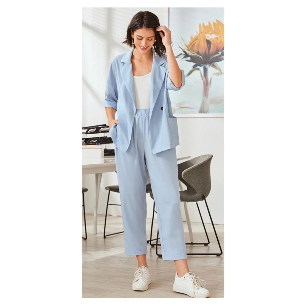 NWT Solid Lapel neck blazer & straight leg pants - Picture 1 of 9